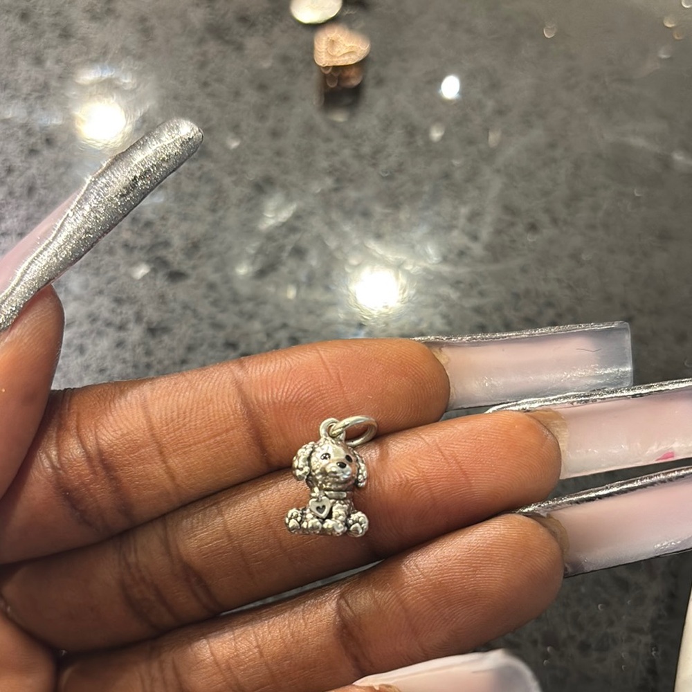 Silver Dog Charm Pendant